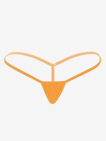 オレンジ Gストリング マイクロソング ショーツ ローライズ セクシー ソフト 細ストラップ
