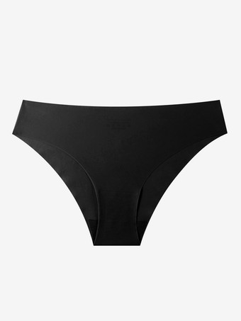 ブラック シームレスミッドライズショーツ下着ソフト通気性目立たないデイリー