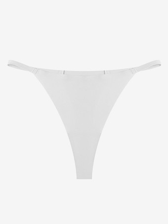 WeißNahtloser String-Tanga mit dünnen Trägern und niedrigem Bund weich und atmungsaktiv für den täglichen Gebrauch