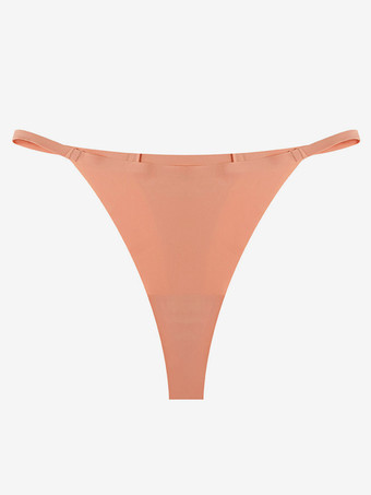 PfirsichflaumNahtloser String-Tanga mit dünnen Trägern und niedrigem Bund weich und atmungsaktiv für den täglichen Gebrauch