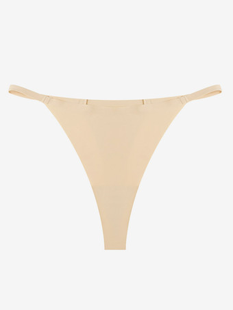 Nude TönenNahtloser String-Tanga mit dünnen Trägern und niedrigem Bund weich und atmungsaktiv für den täglichen Gebrauch
