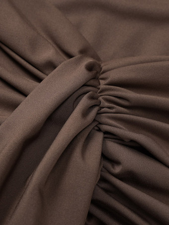 Partykleid Maxikleid Stehkragen kurze Ärmel Twist-Detail vorne tailliertes figurbetontes elegantes Kleid