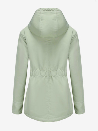 Winterparka mit Kapuze Fleecefutter taillierter Midi-Länge warmer Outdoor-Mantel für Damen