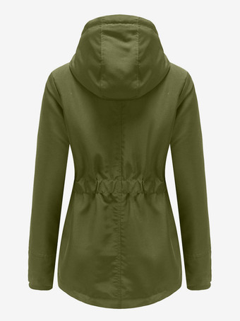 Winterparka mit Kapuze Fleecefutter taillierter Midi-Länge warmer Outdoor-Mantel für Damen