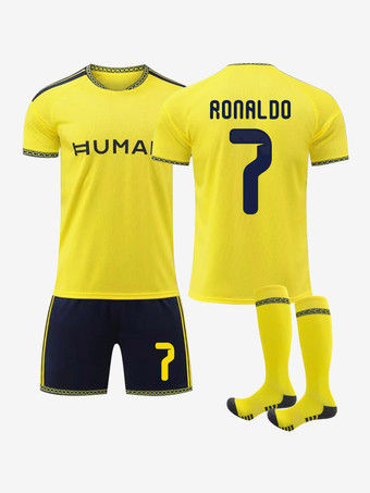 Nr. 726/27 Nr. 7 Ronaldo Al Nassr Heimtrikot-Set 3-teilig für Erwachsene und Kinder