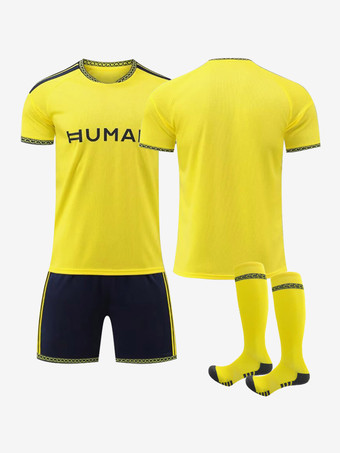 BlankPersonalisiertes 3-teiliges Set mit Al Nassr Heimtrikots (Saison 26/27) für Erwachsene und Kinder