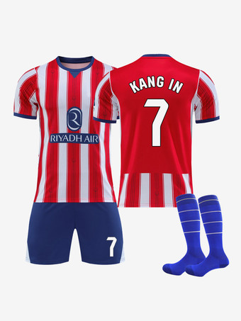 Nr. 726/27 Nr. 7 Lee Kang Nr. 19 Alvarez Atletico Madrid Heimtrikot-Set 3-teilig für Erwachsene und Kinder