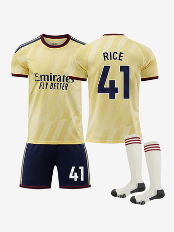 Nr. 41Arsenal Auswärtstrikot für Kinder Größe 41 (Rice) Größe 29 (Havertz) 3-teiliges Set (Saison 26/27)