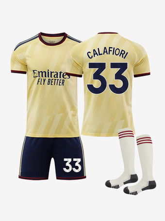 Nr. 33Arsenal Auswärtstrikot für Kinder Größe 41 (Rice) Größe 29 (Havertz) 3-teiliges Set (Saison 26/27)