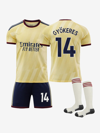 Nr. 14Arsenal Auswärtstrikot für Kinder Größe 41 (Rice) Größe 29 (Havertz) 3-teiliges Set (Saison 26/27)