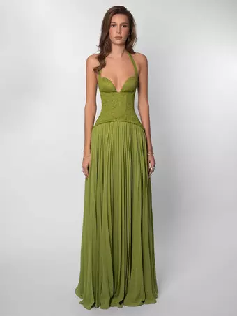 Semi Formal Gowns Green Lace Party Dress BKK Bangkok EMERALD GREEN Lace Polo Semi Formal Wedding