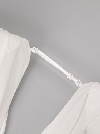 Weißes rückenfreies tief ausgeschnittenes gerafftes Minikleid mit figurbetonter Silhouette – perfekt für Cocktailpartys