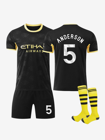 Nr. 526/27 Nr. 9 Haaland Nr. 10 Cherki Man City Auswärtstrikot 3-teiliges Fußballset