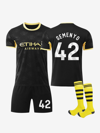 Nr. 4226/27 Nr. 9 Haaland Nr. 10 Cherki Man City Auswärtstrikot 3-teiliges Fußballset