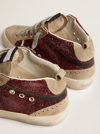 Glitzernde Skate-Sneakers mit runder Zehenpartie und Schnürung hohe Skate-Sneaker-Schuhe für Damen