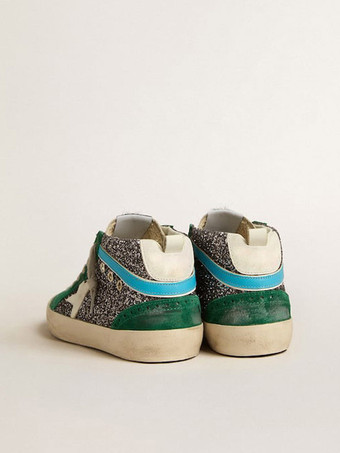 Glitzernde Skate-Sneakers mit runder Zehenpartie und Schnürung hohe Skate-Sneaker-Schuhe für Damen