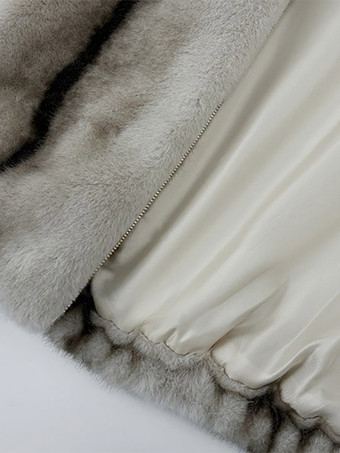 Damen-Kunstpelzjacke mit Kapuze dick warm Kurzarm Nerz-Fell