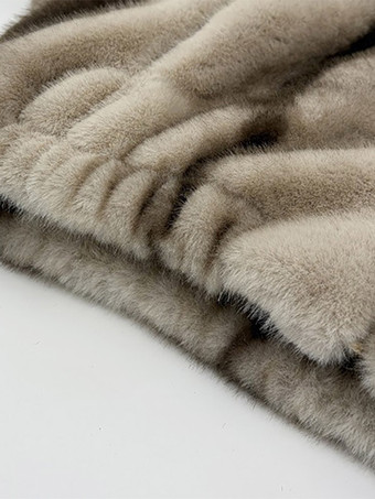 Damen-Kunstpelzjacke mit Kapuze dick warm Kurzarm Nerz-Fell