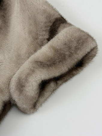 Damen-Kunstpelzjacke mit Kapuze dick warm Kurzarm Nerz-Fell