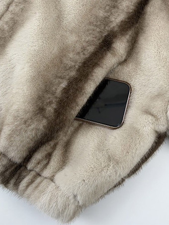 Damen-Kunstpelzjacke mit Kapuze dick warm Kurzarm Nerz-Fell