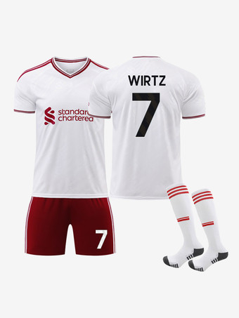 Nr. 726/27 Auswärtstrikot-Set Nr. 7 Wirtz Nr. 9 Isak für Erwachsene und Kinder