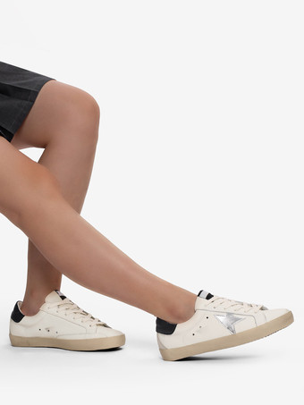 Rosa Skate-Sneakers für Damen mit runder Spitze und Schnürung Freizeitschuhe