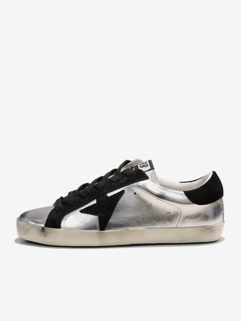 Zapatillas skate con estampado de estrellas plateadas para mujer
