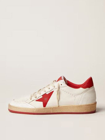 rojo Zapatillas blancas con cordones para mujer zapatos de skate