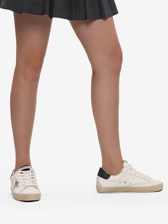 Rosa Skate-Sneakers für Damen mit runder Spitze und Schnürung Freizeitschuhe