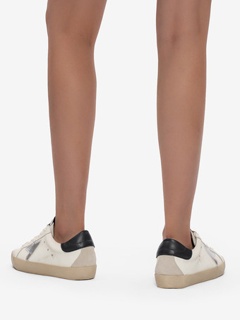 Rosa Skate-Sneakers für Damen mit runder Spitze und Schnürung Freizeitschuhe