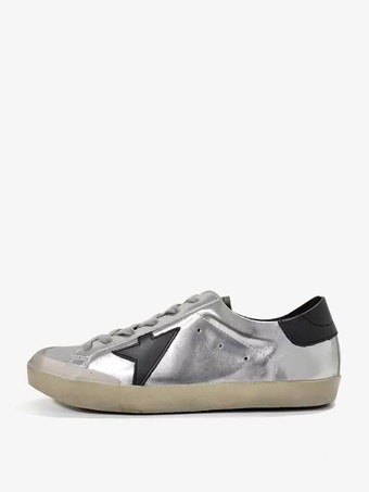 Zapatillas skate con estampado de estrellas plateadas para mujer