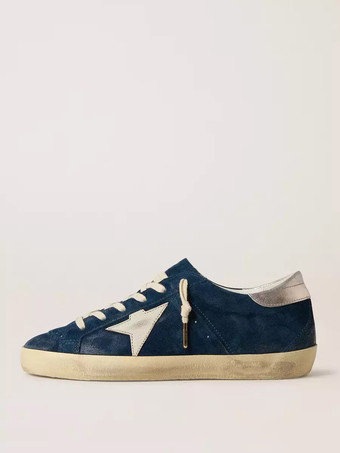 Azul marino oscuro  Zapatillas de skate de ante con punta redonda y cordones para mujer