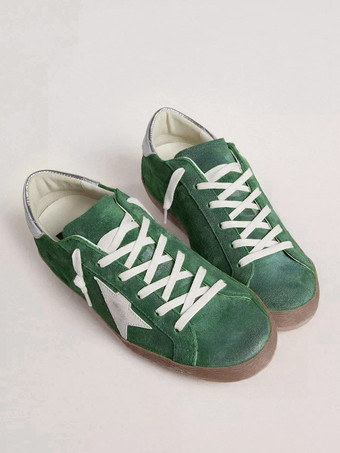 Zapatillas de skate de ante con punta redonda y cordones para mujer
