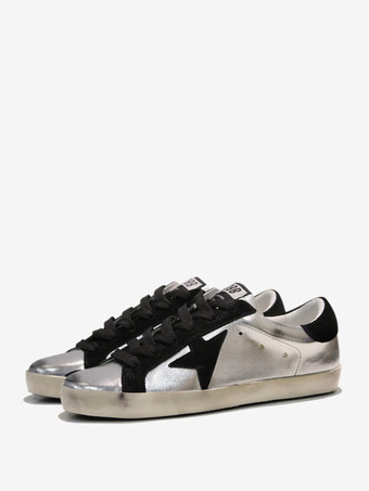 Zapatillas skate con estampado de estrellas plateadas para mujer