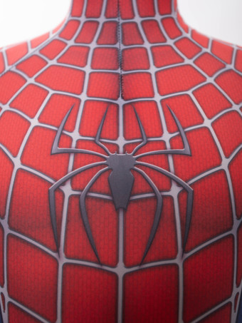 赤いジャンプスーツ、ライクラ・スパンデックスボディスーツ、ゼンタイ、スパイダーマン子供用コスプレ衣装