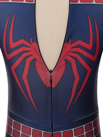 赤いジャンプスーツ、ライクラ・スパンデックスボディスーツ、ゼンタイ、スパイダーマン子供用コスプレ衣装