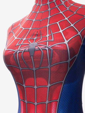 女性用スパイダーマンコスチューム 本物の赤いスーパーヒーロー ライクラ スパンデックス ジャンプスーツ キャットスーツ ゼンタイ