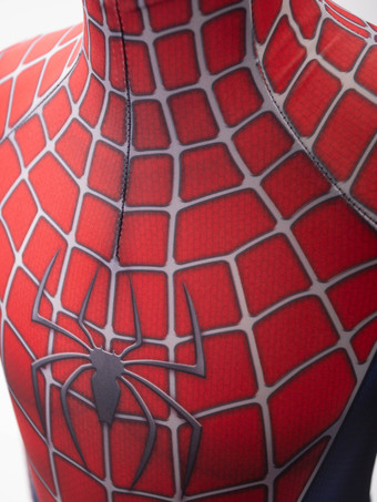 赤いジャンプスーツ、ライクラ・スパンデックスボディスーツ、ゼンタイ、スパイダーマン子供用コスプレ衣装
