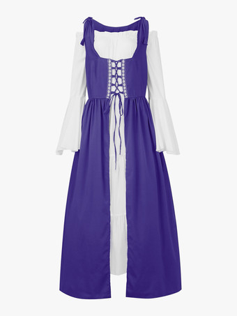 Damen Renaissance Überkleid Mittelalter Bauernkostüm Kleid