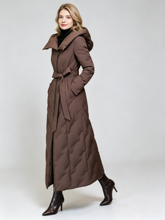 Women's Long Down Jacket Winter Puffer Coat Thick Warm Outerwear