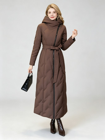 Women's Long Down Jacket Winter Puffer Coat Thick Warm Outerwear