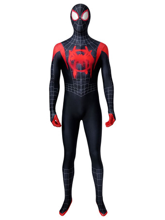 ブラック スパイダーマンマイルズモラレスコスプレジャンプスーツマーベルコミックススーパーヒーローコスプレコスチューム大人用
