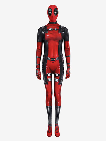 レディプールコスチューム デッドプール コミック コスプレ ボディスーツ スーパーヒーロー 女性用ジャンプスーツ 女性用スーパーヒーローコスチューム