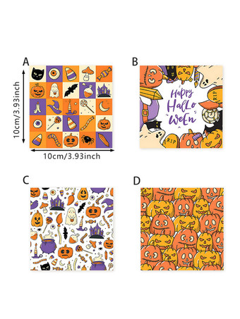 ハロウィン木製コースター、ゴーストメープルリーフデザイン、厚手の耐熱鍋敷き、装飾的なテーブルトップコースター
