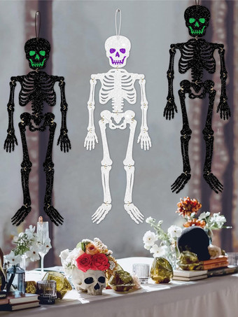 ハロウィン用光るドクロ吊り下げ装飾、パーティー用お化け屋敷装飾