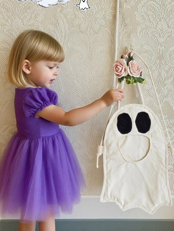 ハロウィンのゴースト柄トリックオアトリートバッグ、DIYキッズキャンディ収納バッグ、ゴースト柄
