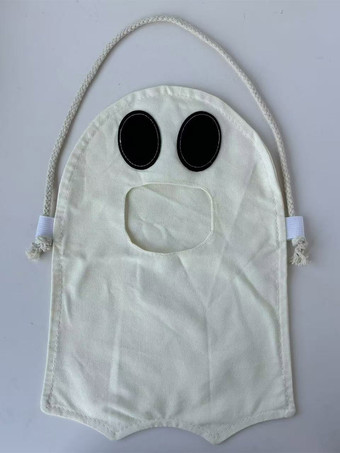 ハロウィンのゴースト柄トリックオアトリートバッグ、DIYキッズキャンディ収納バッグ、ゴースト柄