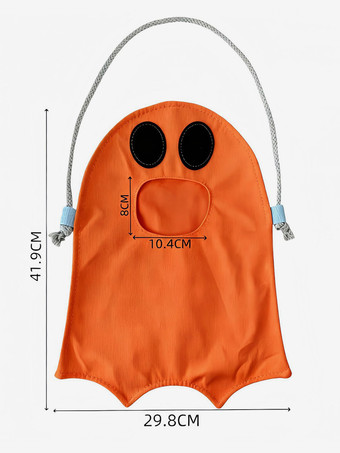 イエローハロウィンのゴースト柄トリックオアトリートバッグ、DIYキッズキャンディ収納バッグ、ゴースト柄