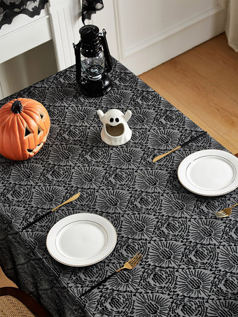 ハロウィン ブラックレース ゴーストハンド テーブルクロス、不気味なパーティーテーブルデコレーション、プレイスマット