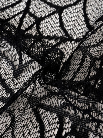 ハロウィン ゴシック レース テーブルランナー、蜘蛛の巣刺繍テーブルクロス、パーティー装飾